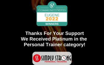 CommunityVotes Eugene 2022 Awards SIMPLY STRONG Platinum in the Personal Trainer Category